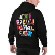 Men's Plus-Size Athletic Jacket & Sweatshirt Sports Essentials Sets Anti Social Club Hoodie Unisex Colors With Hood - màu đen - Xem 7