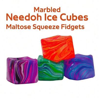 NeeDoh 1 pièce Jouet Cube Sensoriel Fidget Schylling, Jouet Squishy Lent et Doux pour Soulager l'Anxiété, Jouet Sensoriel Doux pour l'Autisme, Jouet Apaisant, Remplissage de Boîte-Cadeau, Cadeau d'Anniversaire, Récompense en Classe, Remplissage de Bas de Noël, Faveur de Fête - Couleur Aléatoire
