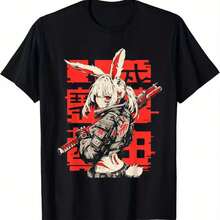 Printed T-Shirt For Men And Women - 黑色 - 查看 1