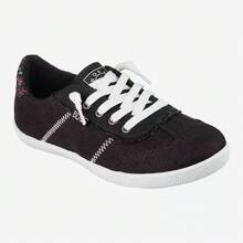 Skechers Giày vải canvas cổ thấp nhẹ, kiểu dáng mới dành cho nữ, phong cách thường ngày. - màu đen - Xem 3