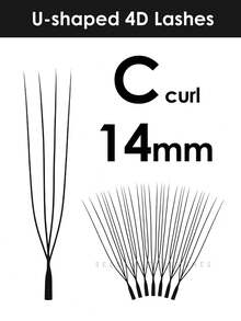 Seedew 1pc 12Rows U-Shaped 4D/5D Lashes U Lash Extensions U-4D U-5D 0.07mm Mix8-15mm Mix8-13mm C D L LU Curl Eyelashes Volume Eyelash Natural Soft DIY Premade Fan False Eyelashes - Black - View 21