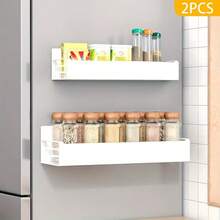 Stozle 2/4pcs Detachable Metal Magnetic Refrigerator Storage Rack, Multifunctional Kitchen/Bathroom Storage Box With Space-Saving Minimalist Design, Fridge Organizer & Shelf, Suitable For Microwave, Fridge, Washing Machine, Oven - 查看 12