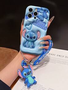 Disney Lilo And Stitch Phone Case : 3D Fluffy Pattern Border Protector Phone Soft Phone Case With A Free Cute Stitch Bracelet Chain Lanyard, Stitch, Lilo, Angel, For Apple 17 Promax 17 Pro 16 15 14 13 12 11 Pro Max XS Max X XR Soft Cover Summer Phone Case - 白色 - 查看 7