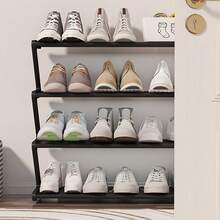 Estantería para zapatos de tubo de acero en forma de X, duradera, resistente y ahorradora de espacio, estantería de almacenamiento de zapatos, gabinete de zapatos, estantería de zapatos vertical, estantería de cuatro capas, se puede instalar sin herramientas, marco de metal duradero y resistente a la oxidación. - Multicolor - Ver 6