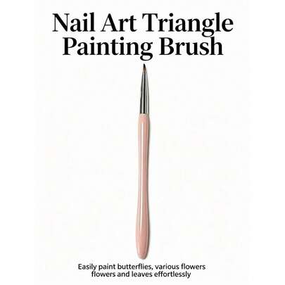 Nail Art Triangle Painting Brush, Pink Handle Nail Art Liner Brush With Fine Tip, Professional Detail Drawing Pen For Flowers, Butterflies And Nail Art Design, Ideal For Beginners