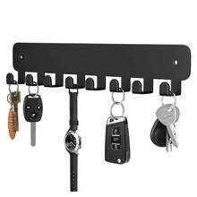 Self-Adhesive No Drill Keychain Hooks, Wall Mounted Key Organizer Rack For Entryway, Living Room, Kitchen, Bathroom - Multicolor - View 1