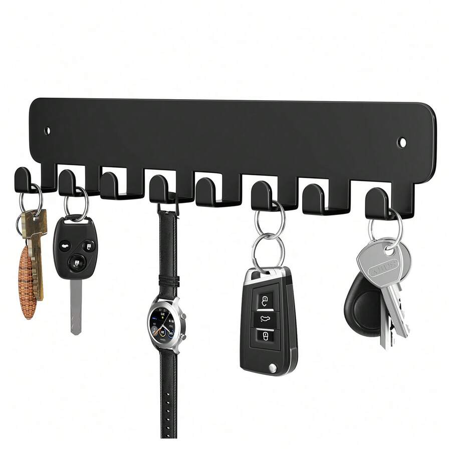 Self-Adhesive No Drill Keychain Hooks, Wall Mounted Key Organizer Rack For Entryway, Living Room, Kitchen, Bathroom - Multicolor - View 1