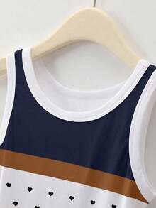 Camiseta de tirantes ajustada de unicolor con contraste para mujer - Multicolor 2 - Ver 3