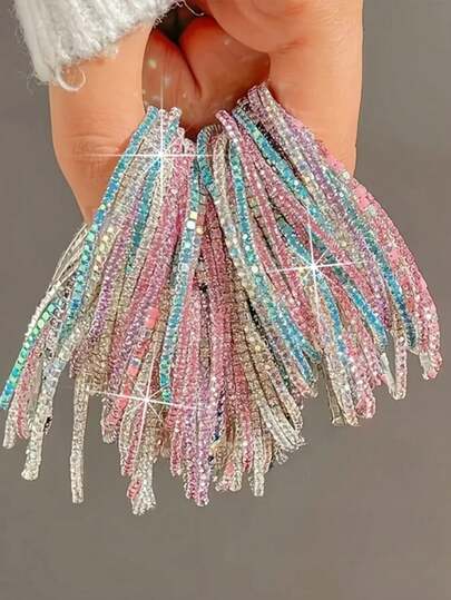 50pcs/Set Fashionable Versatile High-End Bohemian Style Hip-Hop Colorful Zirconia Elastic Bracelet Set, High-Quality Jewelry Suitable For Men & Women, Party, Beach, Daily Wear, Exquisite Holiday & Birthday Gift