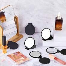 1/5/10/50/100 piezas Espejo de mano pequeño, Espejo de maquillaje portátil, Esencial de viaje, Espejo de maquillaje para dormitorio de estudiantes - Negro - Ver 3