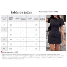 Vestido corto liso primavera 2026, cuello redondo con bolsillos estilo casual - Negro - Ver 5