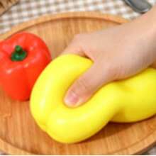 1 pieza Juguete antiestrés de pimienta de color, suave al tacto, de recuperación lenta, con sensación de descompresión y extrusión, ideal para que los estudiantes se relajen en el recreo, adorno de escritorio de oficina y para llevar en el bolsillo, juego de juguete blando - Multicolor - Ver 4