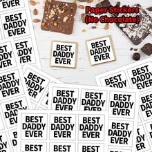 120pcs/10sheets "World's Best Dad" Chocolate Label Stickers, Square Dad Theme Chocolate Stickers Suitable For Father's Day, Birthday And Holiday Celebrations, Gift Packaging Labels, Party Decorations - Multicolor - View 4