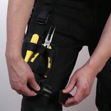 1pc Canvas Electrician Tool Waist Bag, Portable Small Storage Durable Multi-Function Installation Tool Pouch. Storage And Tool Organization, Tool Bag. - Multicolor - View 8