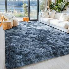 COLLA Area Rug For Bedroom, Fluffy Shag Plush Rug For Living Room, Shaggy Soft Fuzzy Carpet For Dorm Bedside Ultra Cozy Non-Slip Indoor Decor, Tie Dye Blue Grey - Tie-dye Blue-gray - View 4