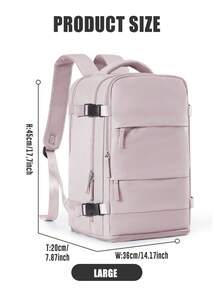 Unisex Large Capacity Travel Backpack, Made Of Waterproof Nylon Fabric Compliant With Flight Standards, - Black - View 20