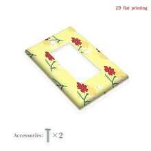 1pc Red Floral Print Switch Panel Cover, Fresh Decorative Wall Plate For Bedroom, Kitchen, Farmhouse Home Decor - C - View 11