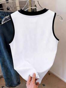 Camiseta de tirantes efecto denim para mujer - Multicolor - Ver 2