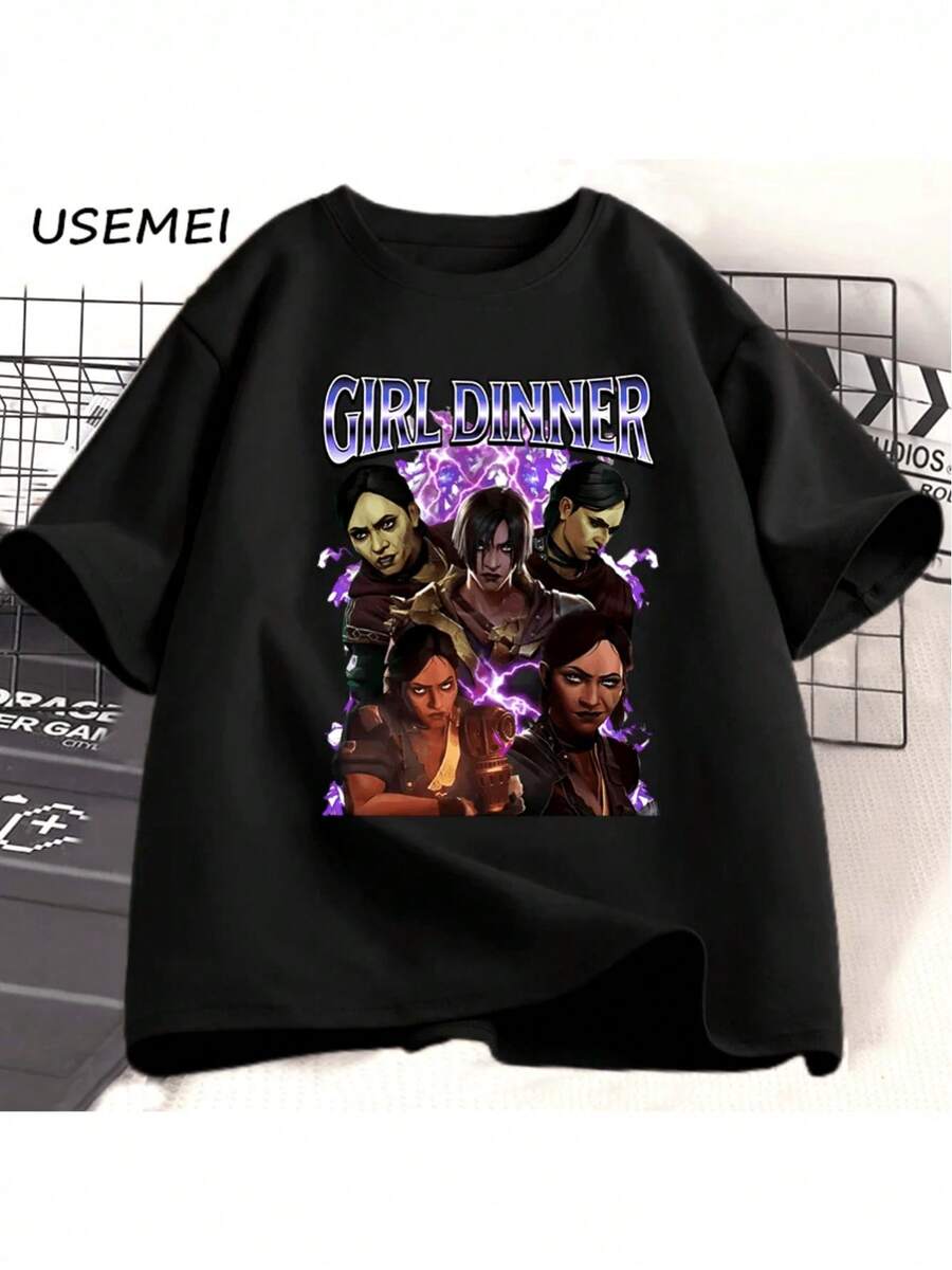 T-shirt Sevika Arcane pour Hommes et Femmes - T-shirt unisexe décontracté et streetwear à manches courtes et col rond avec inscription Sevika Arcane, convient à toutes les saisons, lavable en machine, vêtement pour fans d'anime. - Noir - Voir 1