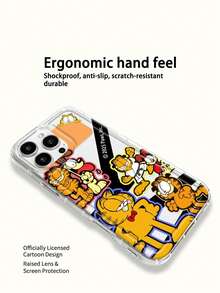 Ốp điện thoại Garfield nhẹ, chống trượt và chống rơi vỡ, phù hợp với các dòng điện thoại hoạt hình anime như iPhone 17, 17Air, 17pro, 17promax, 11, 12, 13, 15, 16pro, 16promax, 14Plus, 15Plus, 16Plus, 15pro, 16promaxXR. Hãy gửi quà tặng ngày lễ cho bạn bè và gia đình với ốp điện thoại được đóng gói trong hộp. - Trong sáng - Xem 5
