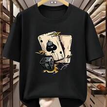 Printed T-Shirt For Men And Women - Black - View 1
