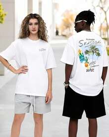 Camisetas Gráficas para Hombre, Manga Corta, Estampado de Surf, Cuello Redondo, Algodón, Casual, Camisetas WAVERIDER para Hombre FTIN - Blanco - Ver 11