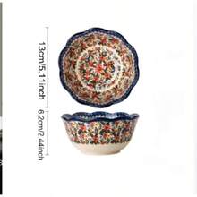 Ciotole vintage in ceramica, piccole ciotole rotonde con motivo esotico a margherita, adatte al microonde e alla lavastoviglie, ideali per cereali, zuppe, snack, riso e insalata. - 4 - Visualizzare 2
