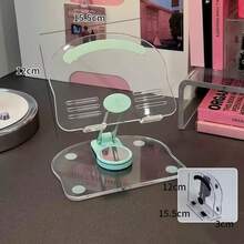 极简清新透明多色亚克力可折叠旋转防滑桌面手机/平板电脑支架 - 單一 - 查看 9