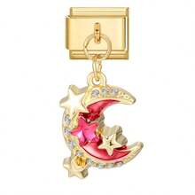 1/5/10/20/30/50pcs Random Mixed Gold-Color Modular Pendant Charms - Butterfly, Moon, Heart, Cherry Suitable For DIY Bracelet - Multicolor - View 4