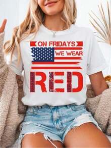 U.S. Crew Neck T-Shirt "Tribute To Veterans And All Warriors (REDEPLOY)" - Casual Military Style T-Shirt With American Flag Design, Themed For Veterans Day And Commemoration Of Warriors, Regular Fit, Crew Neck. - 白色 - 查看 1