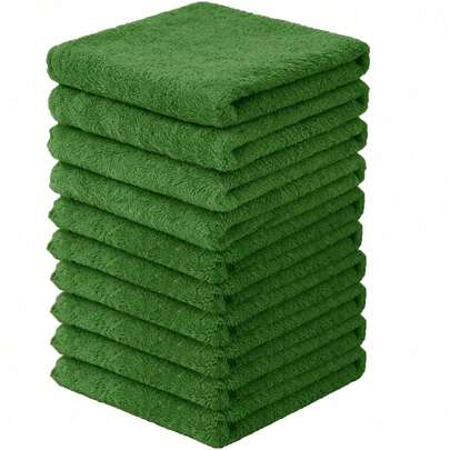 Bộ 3/6/10 khăn mặt cao cấp - Nhanh khô - Chất liệu microfiber mềm mại như nhung san hô, thấm hút cao - Đa năng dùng làm khăn tắm, khăn spa, khăn mặt, khăn lau tay - Màu xanh lá cây