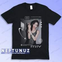 Chaeryeong  T-Shirt, Retro Graphic T-Shirt - 黑色 - View 1