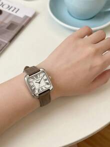 REBIRTH 1 buah Jam Tangan Quartz Wanita Kasual Vintage Minimalis Angka Romawi Cocok untuk Pemakaian Sehari-hari - Satu-Ukuran - View 7