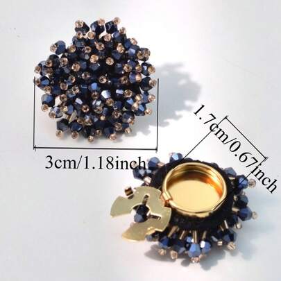 Two Colorful Cluster Decorative Buttons, Round Beaded Buttons, Suitable For Men's Business And Casual Shirts, Versatile Accessories For Various Occasions, Ideal As A Gift For Colleagues