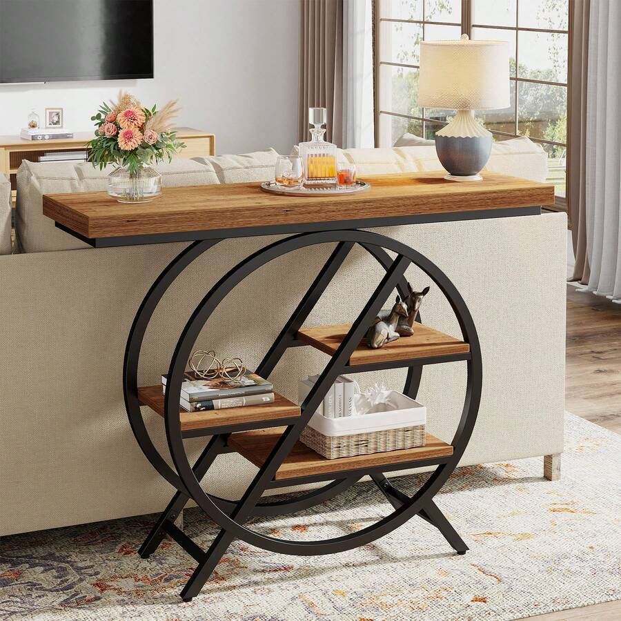 Tribesigns Sofa & Console Tables - Light Brown - View 1