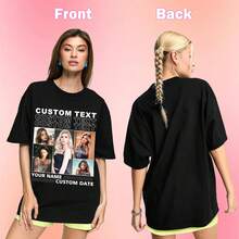 LucBuy Custom Pirate Rap T-Shirts, Oversized Sweatshirt With Custom Retro Face Text And Photos, Graphic Face Crew Neck Casual Drop Shoulder Hoodies Gifts - 樣式 12 - 查看 5