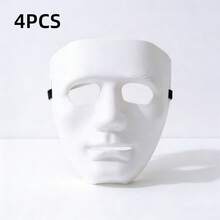 4 PIEZAS Máscara de cara completa de Halloween, máscara de disfraz de unicolor en blanco para cosplay, mascarada y actuación callejera - Multicolor - Ver 14