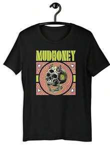 Nueva Camiseta Negra con Estampado de Gato, Corte Relajado, Casual para Hombre, Manga Corta, Cuello Redondo, Estilo Veraniego, Mezcla de Poliéster - Estilo - Ver 1