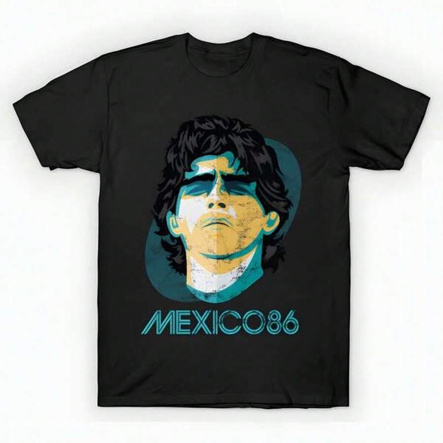 Mexico 86 T-Shirt unisex de la de algodón puro de alta densidad de 220 g. C-AmiS-eta uniS-ex 100 % aL-Godón de - Tejido de alta densidad. Apta para todo tipo de perS-onas, ya sean mujeres o hombres. Tejido duradero de alta C-Alidad apto para todas las estaciones, suave al tacto pero duradero. Tops transpirables. Conjuntos de otoño para mujer. Conjuntos de vaC-Aciones para mujer. Disfraz de Halloween para mujer. - Negro - Ver 1