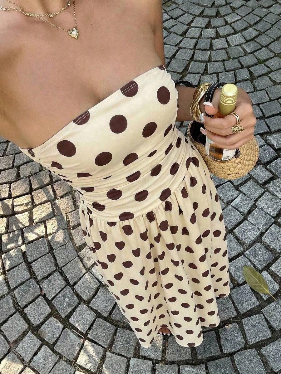 YkhahaMainGRL Vestido largo elegante y casual para mujer, adecuado para el verano, adecuado para vacaciones, vestido de verano, vestido rojo, vestido de lunares, vestido de vacaciones, vestido para fiesta de boda, vestido de lunares de carnavalYkhaha - Multicolor 5 - Ver 1