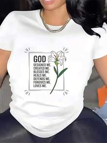 Camiseta Casual de Vacaciones para Mujer "El Amor de Dios" 180g - Camiseta Inspiradora de Fe para Mujer, Regalo Perfecto para Pascua, Iglesia, Reuniones Familiares y Eventos de Team Building de la Empresa. - Blanco - Ver 7