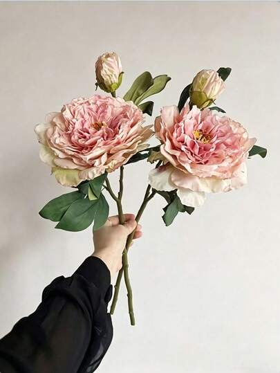 3/5 Pcs, 19.3 Inch Artificial Peony Flower With Bud And Green Leaves. Realistic Artificial Peony Flowers, Artificial Flowers, Artificial Flower Stems, For Home Decor, Wedding Bouquets, Holiday Decorations, Valentine's Day Gifts, Mother's Day Gifts And Party Centerpieces. Roses, Wedding Decorations, Bouquets, Artificial Flowers, Bouquets, Bouquet Supplies, Artificial Flowers, Indoor Decorations, Mother's Day Gifts, Home Decorations, Fake Flowers, Spring Decorations.