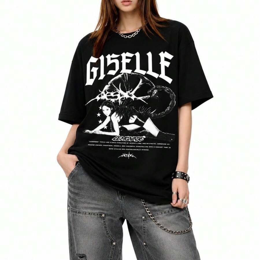Vintage T-Shirt From The Second Album, Women's Shirts, Women's Sweatshirts, Sweater, Casual Blouse, Women's Summer Prom Dresses - 黑色 - 查看 1