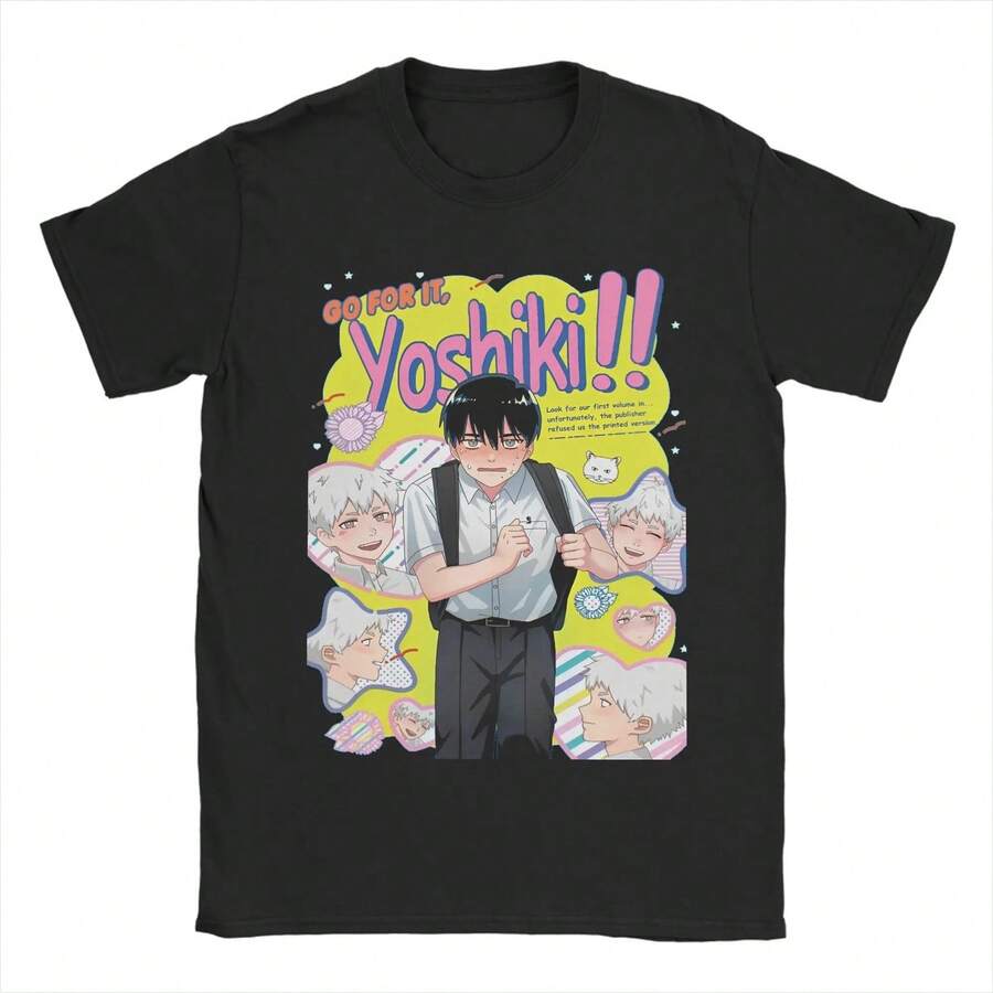 Camiseta HarA1Juku The Summer Hikaru Died 100% algodón Camisetas originales T1EE para hombre Ropa informal de verano 220 g algodón grueso unisex, textura suave y tacto agradable, cómoda y respetuosa con la piel. Estilo clásico y sencillo que nunca pasa de moda, ideal para ir al trabajo, practicar deporte, viajar, vacaciones y cualquier ocasión informal. - Negro - Ver 1