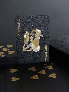 1 Deck 54pcs Black Gold Playing Cards, Waterproof Multi-Player Game Cards, Magic Card Set, Birthday, Wedding And Holiday Collection Gift, Tabletop Game - Multicolor - View 3