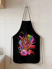 A Stylish Polyester Nail Polish Print Apron, Made Of Polyester, Adjustable, Waterproof And Comfortable, Suitable For Home Cooking, Baking, Grilling And DIY Projects, Unisex. - Multicolor - View 17