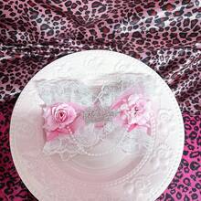 Original Gauze Lace Princess Crown Gal Style Hair Accessories Lolita Women's Cos Headwear Flower Bow Hair Clips - Hồng Đỏ Đen - Xem 7