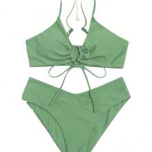 New 2026 Solid Color Lace-Up Bikini, Sexy Two-Piece Bikini For Women. - ZH432GB - View 6