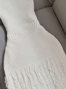 Women's Summer Outfit New Hollow Texture Tassel Hem Slimming Fit Suitable For Daily, Commute, Date Wear Short Tank Top Tassel Dress White - White - View 3