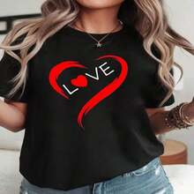 Women's T-Shirt | "I Love Brazil" Graphic Print, Yellow And Green, Casual Round Neck T-Shirt For Spring/Summer, Medium Stretch Fabric, Ideal For Daily Wear, Shopping, Parties And Commuting. - 灰色 - 查看 1